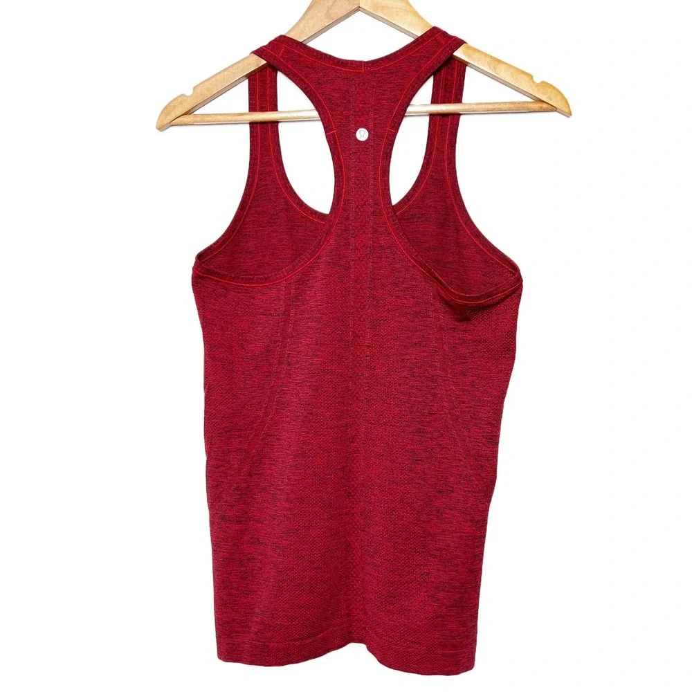 Lululemon Womens‎ Swiftly Racerback Tank Top Heathered Dark Red Space Dye Size 6